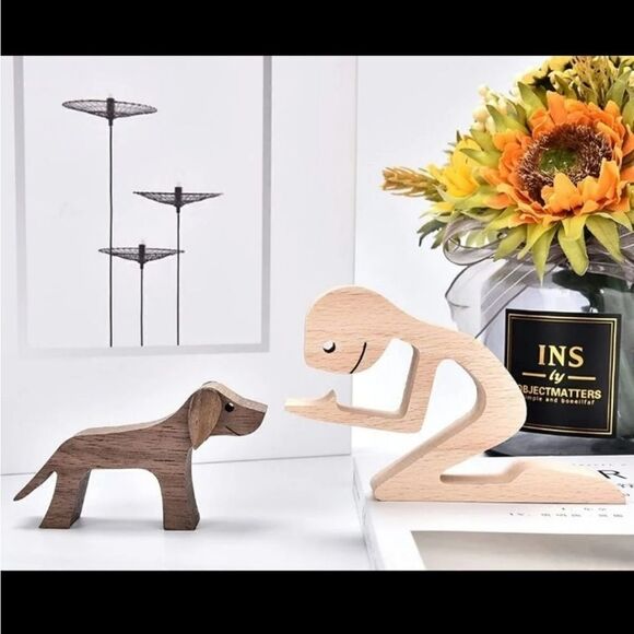 COPY - Man&dog wooden figurine art - Picture 3 of 3